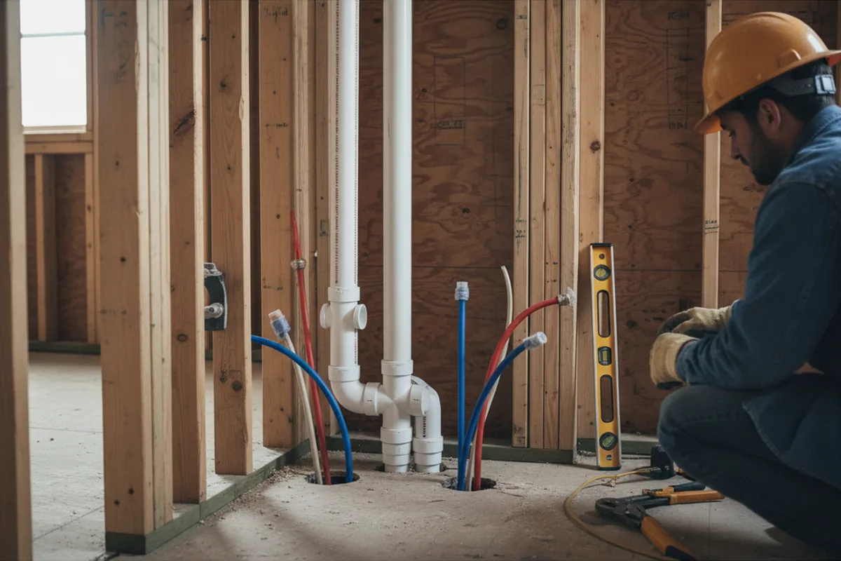 Drain and supply rough-in during Drain Cleaning in Inkom