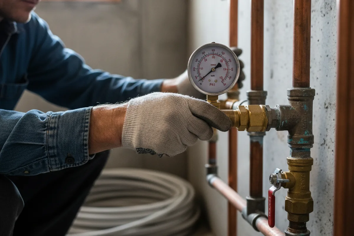 Pressure testing a repaired line during Water Line Repair in Inkom
